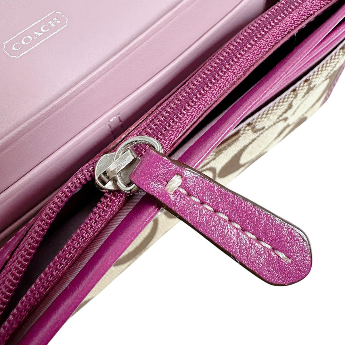 コーチ COACH 長財布
 長財布 シグネチャー キャンバス 43412 ブラウン×パープル 【SS】
 【中古】