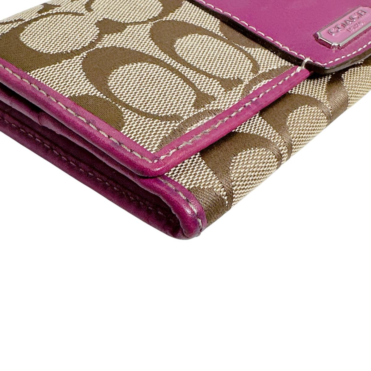 コーチ COACH 長財布
 長財布 シグネチャー キャンバス 43412 ブラウン×パープル 【SS】
 【中古】