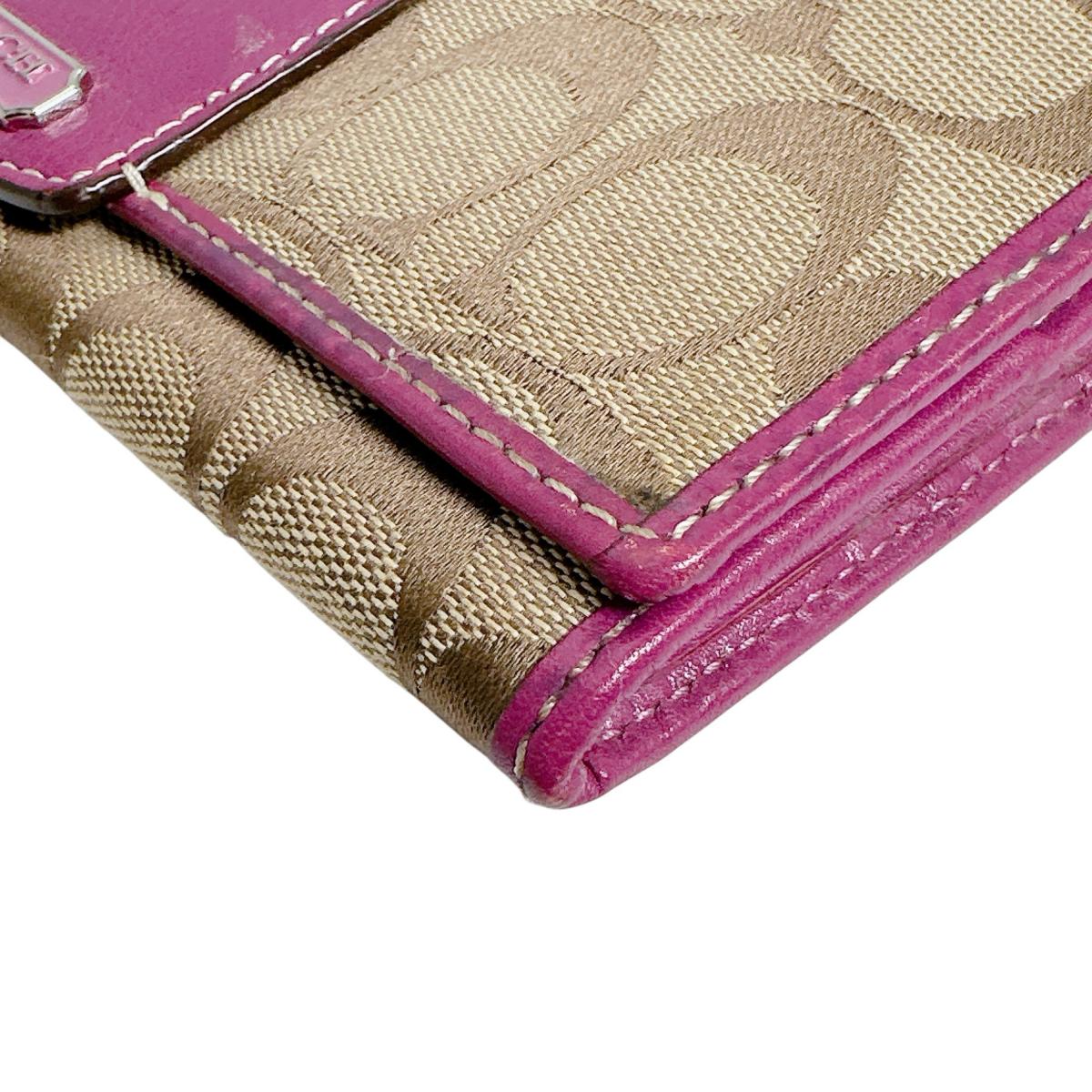 コーチ COACH 長財布
 長財布 シグネチャー キャンバス 43412 ブラウン×パープル 【SS】
 【中古】