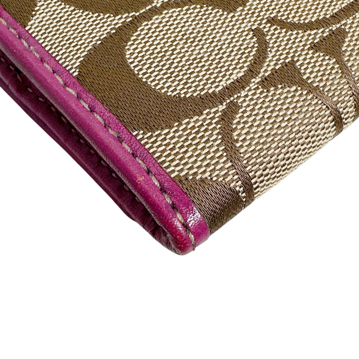 コーチ COACH 長財布
 長財布 シグネチャー キャンバス 43412 ブラウン×パープル 【SS】
 【中古】