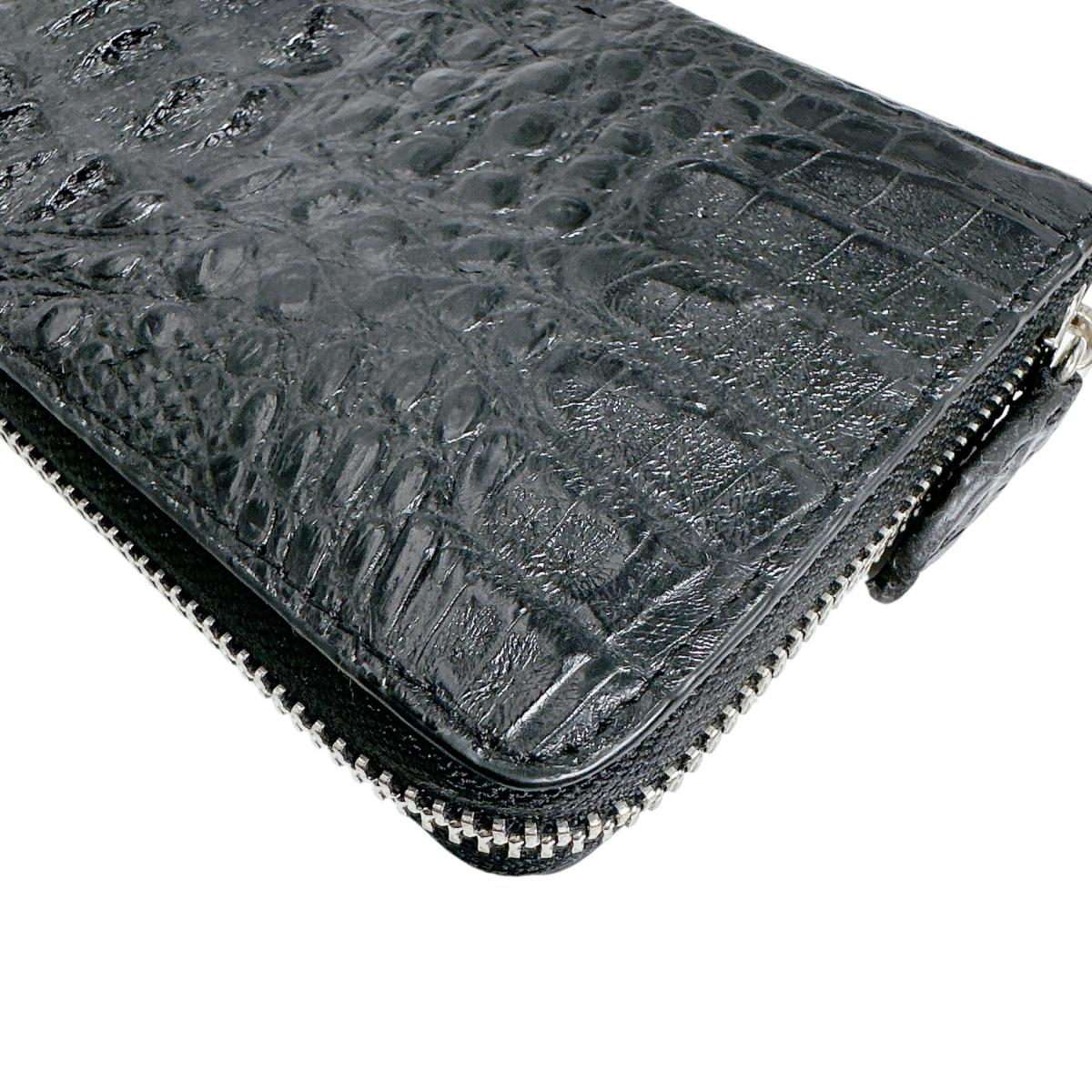 カイマン CAIMAN 長財布
 長財布 ラウンドファスナー カイマン ブラック 【H】
