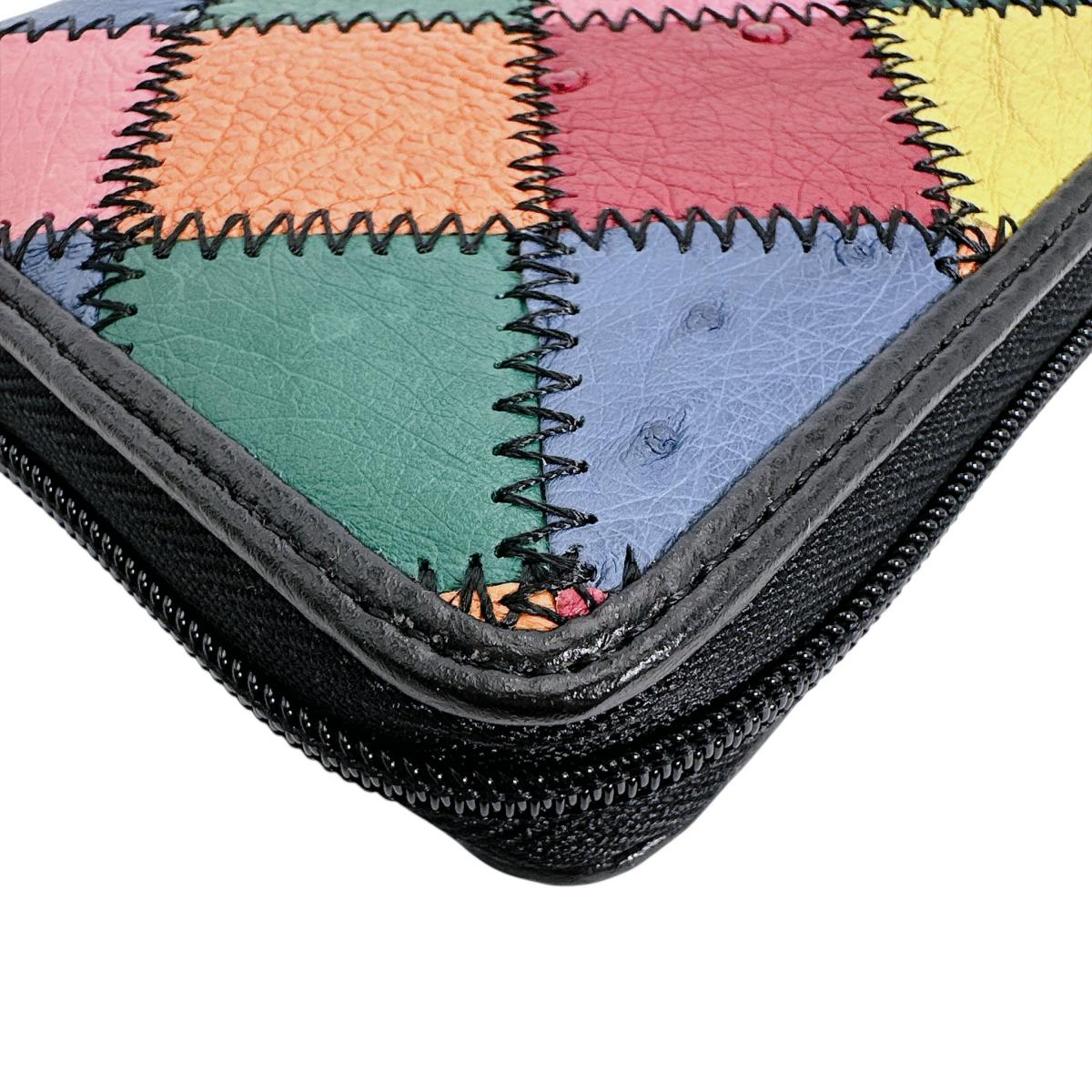 オーストリッチ ostrich 長財布
 長財布 パッチワーク ラウンドファスナー オーストリッチ LB-5055 マルチカラー 【H】