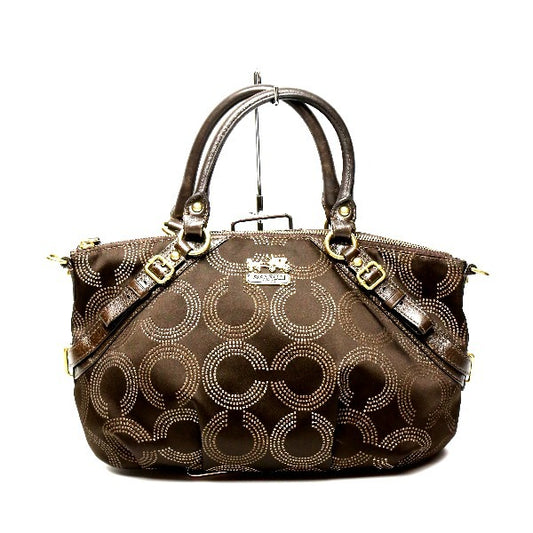 コーチ COACH ハンドバッグ
 マディソンドッテッド キャンバス オプアートソフィア キャンバス 15935 ブラウン 【SS】
 【中古】