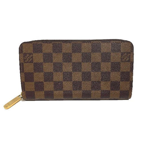 Louis Vuitton LOUIS VUITTON Long Wallet
 Round Zipper Damier Zippy Wallet Damier Canvas N41661 Brown LV
 [SS]
 【second hand】 