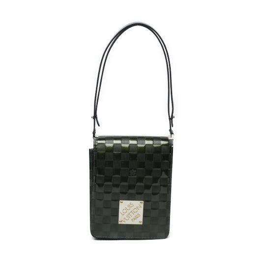 ルイヴィトン LOUIS VUITTON ショルダーバッグ
 クラブ ハンドバッグ ダミエ・ヴェルニ ペトロールブルー M92128 グリーン LV
 【SS】
 【中古】