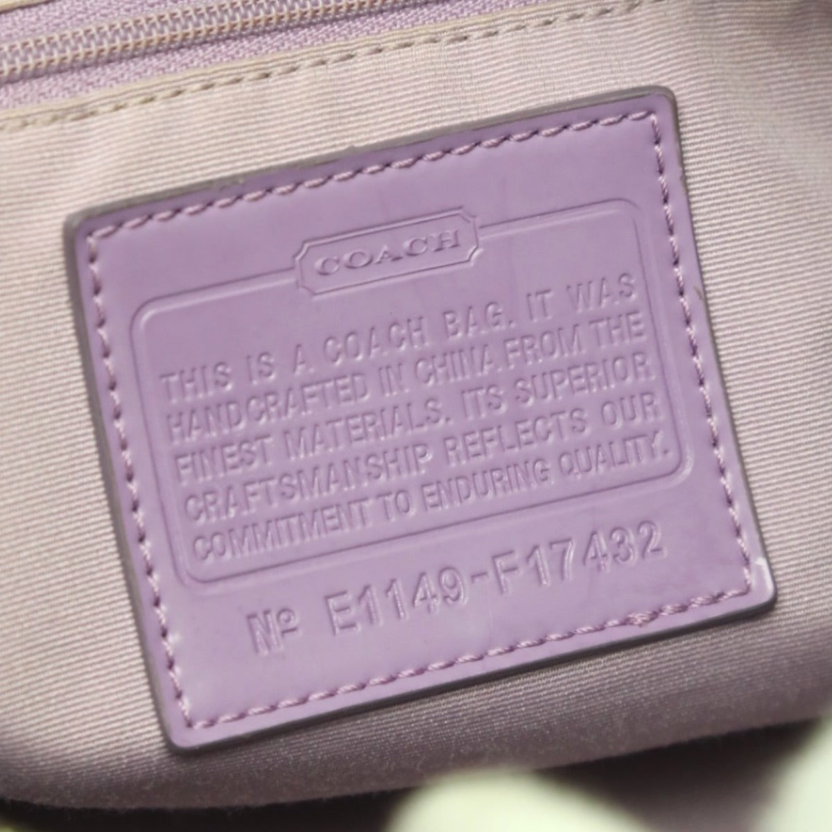 Coach shoulder bag
 2WAY Big Signature Crossbody Leather F17432 Khaki x Purple [SS]
 【second hand】 