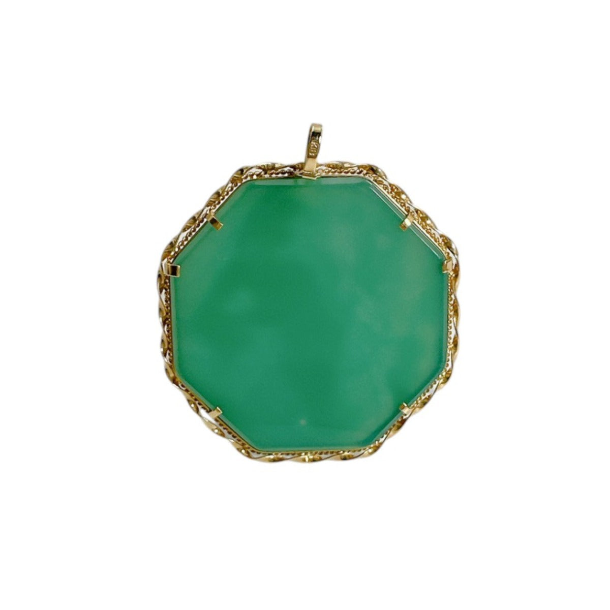 ペンダントトップ
 gold K18 カメオ K18ゴールド グリーン 【SS】
 【中古】