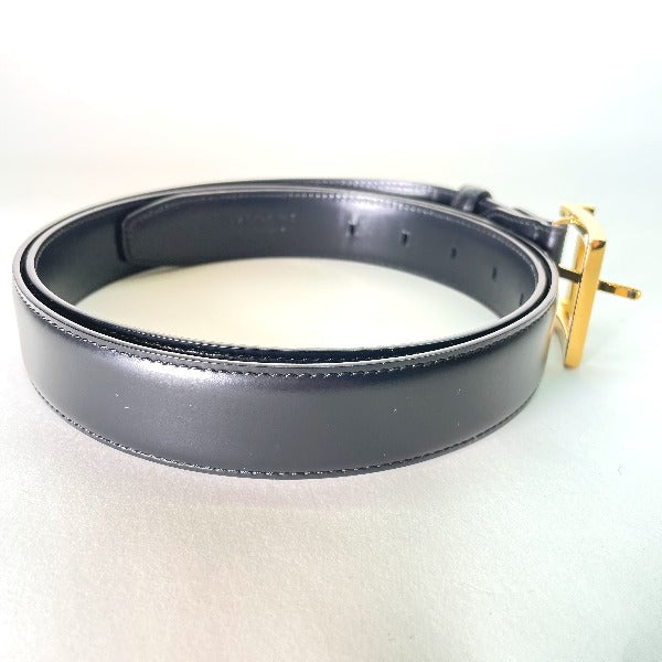 BVLGARI Belt
 Pin type leather black [SS]
 【second hand】 