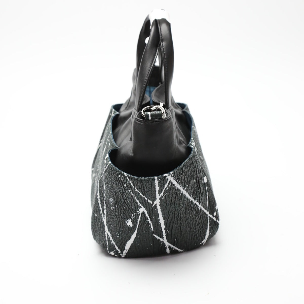 シャークスキン Shark Skin トートバッグ
 トートバッグ ラム シャーク ラムスキン LB-4198 ブラック×グリーン 【SS】