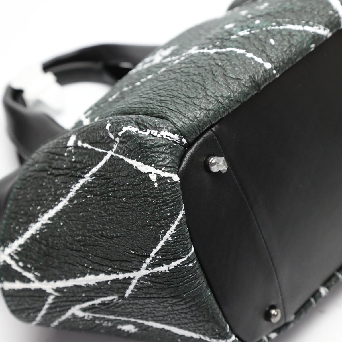 シャークスキン Shark Skin トートバッグ
 トートバッグ ラム シャーク ラムスキン LB-4198 ブラック×グリーン 【SS】