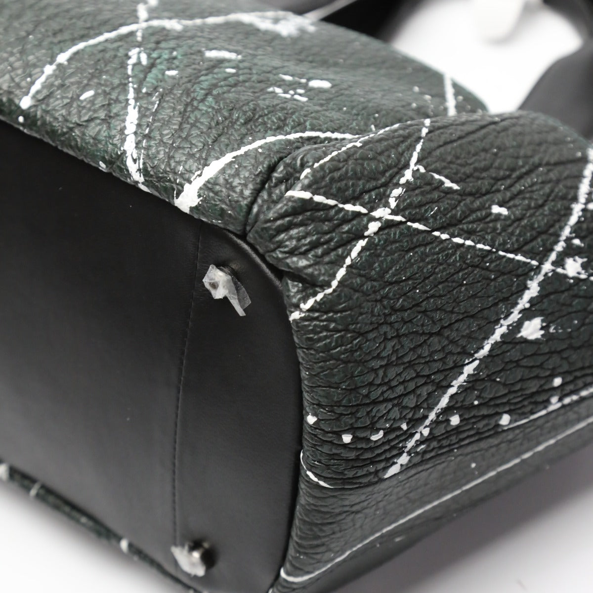 シャークスキン Shark Skin トートバッグ
 トートバッグ ラム シャーク ラムスキン LB-4198 ブラック×グリーン 【SS】