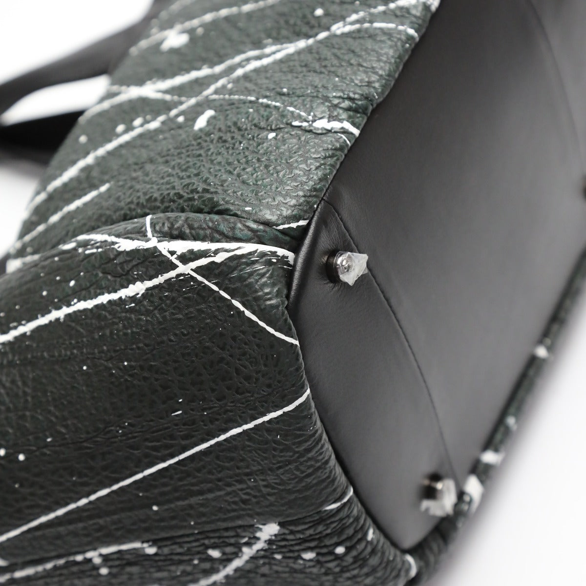 シャークスキン Shark Skin トートバッグ
 トートバッグ ラム シャーク ラムスキン LB-4198 ブラック×グリーン 【SS】