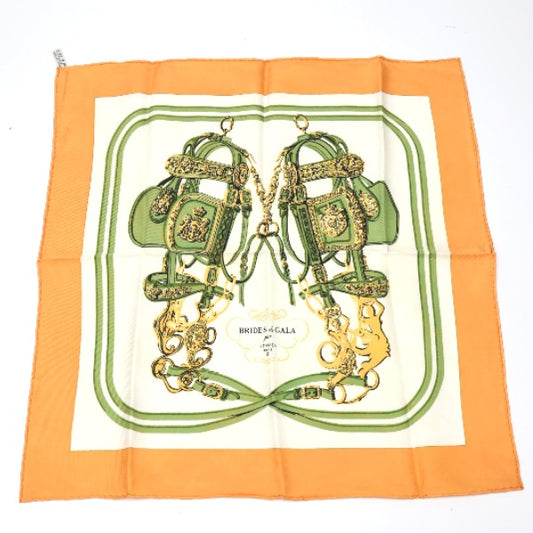 エルメス HERMES スカーフ
 ハンカチーフ プチカレ ガウロッシュシルクツイル シルク カレ45 オレンジ 【SS】
 【中古】