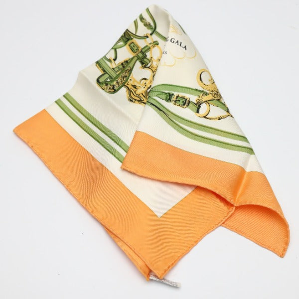 エルメス HERMES スカーフ
 ハンカチーフ プチカレ ガウロッシュシルクツイル シルク カレ45 オレンジ 【SS】
 【中古】