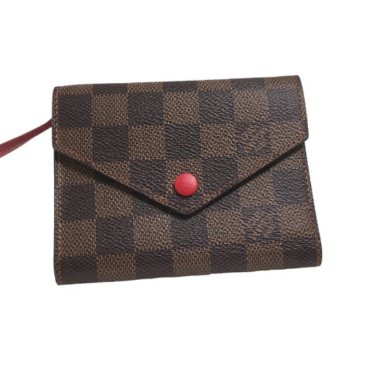 Louis Vuitton LOUIS VUITTON Tri-fold wallet
 
Card Case with Coin Pocket Monogram Portefeuille Victorine Monogram Canvas N41659 Red LV
 【second hand】 