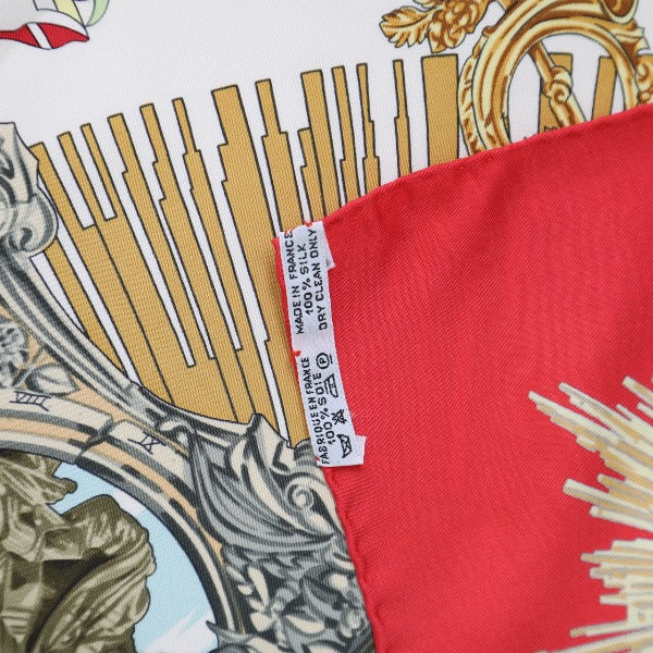 HERMES Scarf
 FREDERIC-Ⅱ Carré 90 Silk Carré 90 Red [SS]
 【second hand】 