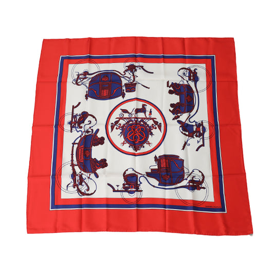 HERMES Scarf
 
Carré 90 Scarf, Carriage, Silk, Red [SS]
 【second hand】 