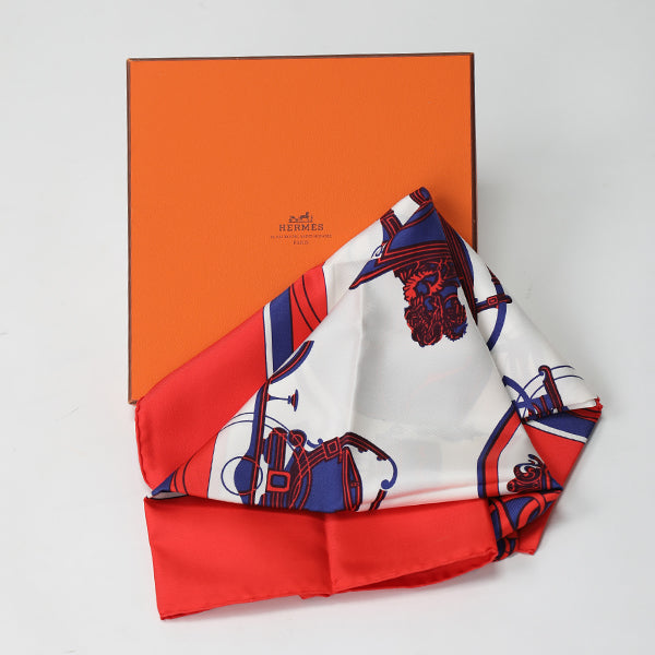 エルメス HERMES スカーフ
 カレ90 スカーフ エクスリブリス シルク レッド 【SS】
 【中古】