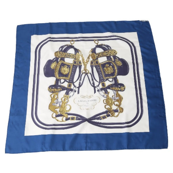 HERMES Scarf
 100% Silk BRIDES de GALA Carré 90 Silk Blue [SS]
 
【second hand】 