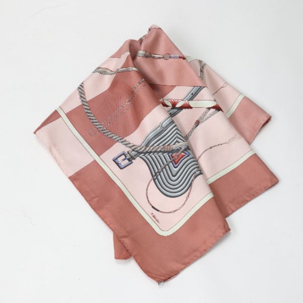 HERMES Scarf
 Carré 90 Scarf Clic-Clac Click-Clac Rope Whip Silk Carré 90 Pink [SS]
 【second hand】 