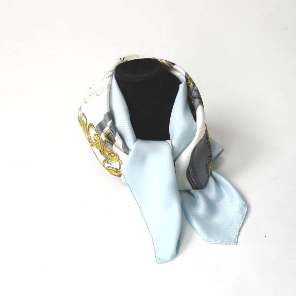 HERMES Scarf
 Scarf Carre 90 Silk Light Blue [SS]
 【second hand】 