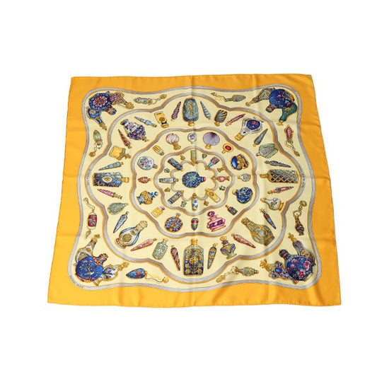 HERMES Scarf
 Carre 90 Scarf Silk Twill Silk Perfume Bottle Yellow [SS]
 【second hand】 