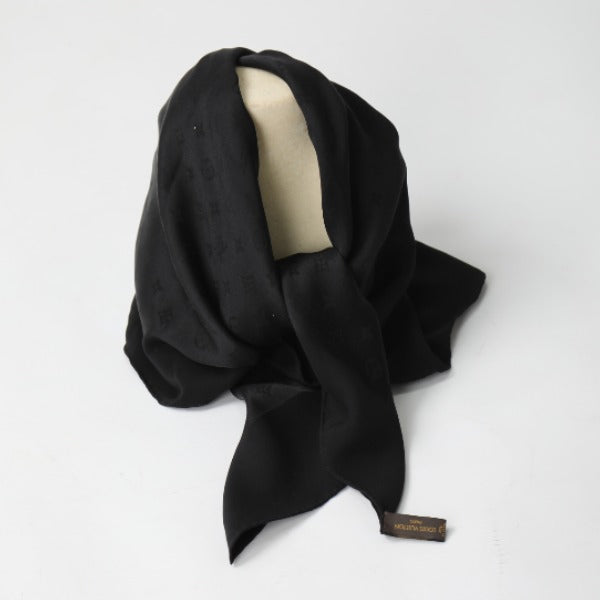 LOUIS VUITTON Scarf
 Silk Monogram Carré Monaco Silk M71150 Noir LV
 [SS]
 【second hand】 