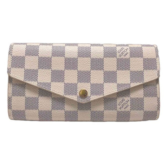 Louis Vuitton LOUIS VUITTON Long Wallet
 Long Wallet Azur Portefeuille Sarah N63208 White x Grey LV
 [SS]
 【second hand】 