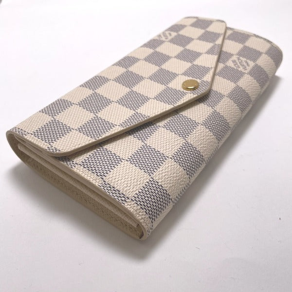 Louis Vuitton LOUIS VUITTON Long Wallet
 Long Wallet Azur Portefeuille Sarah N63208 White x Grey LV
 [SS]
 【second hand】 