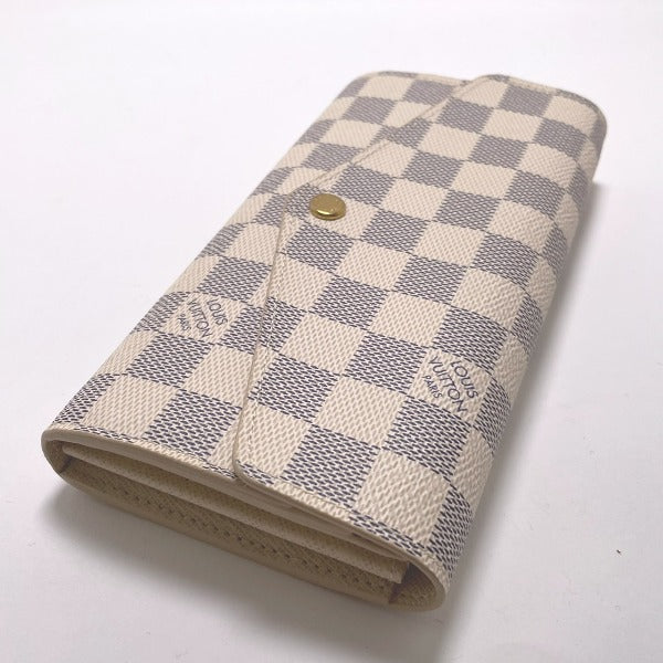 Louis Vuitton LOUIS VUITTON Long Wallet
 Long Wallet Azur Portefeuille Sarah N63208 White x Grey LV
 [SS]
 【second hand】 