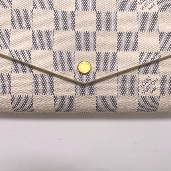 Louis Vuitton LOUIS VUITTON Long Wallet
 Long Wallet Azur Portefeuille Sarah N63208 White x Grey LV
 [SS]
 【second hand】 