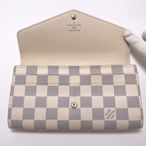 Louis Vuitton LOUIS VUITTON Long Wallet
 Long Wallet Azur Portefeuille Sarah N63208 White x Grey LV
 [SS]
 【second hand】 