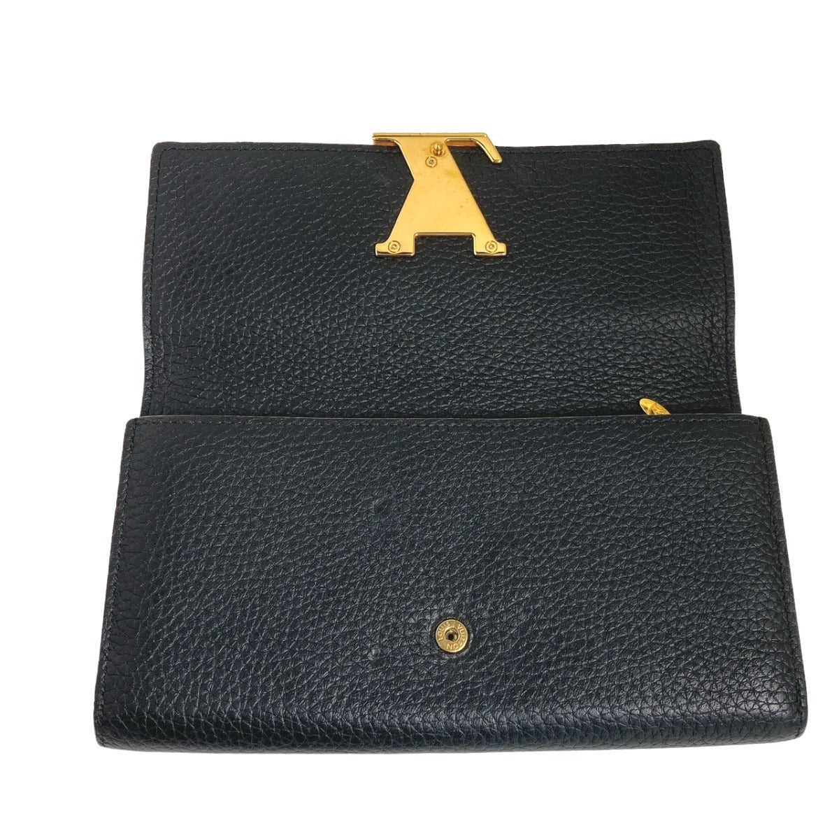 Louis Vuitton LOUIS VUITTON Long Wallet
 Bi-fold long wallet Taurillon Portefeuille Capucines Taurillon Clemence M67663 Black LV
 [SS]
 【second hand】 