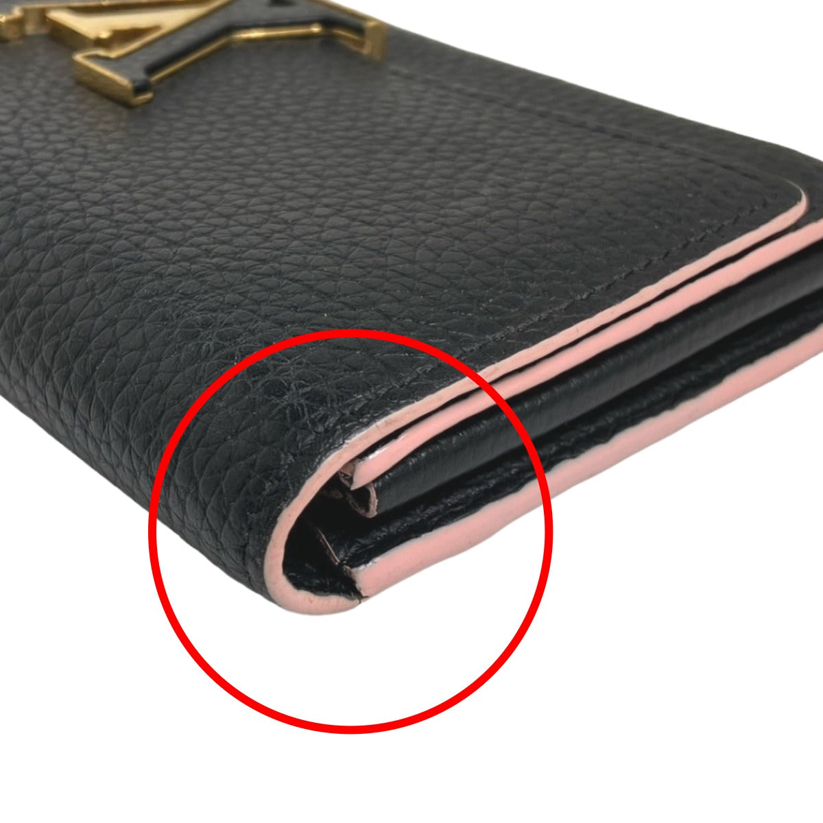 Louis Vuitton LOUIS VUITTON Long Wallet
 Bi-fold long wallet Taurillon Portefeuille Capucines Taurillon Clemence M67663 Black LV
 [SS]
 【second hand】 