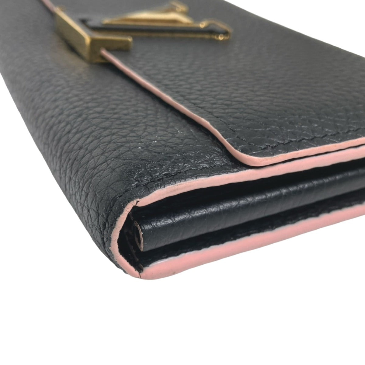 Louis Vuitton LOUIS VUITTON Long Wallet
 Bi-fold long wallet Taurillon Portefeuille Capucines Taurillon Clemence M67663 Black LV
 [SS]
 【second hand】 