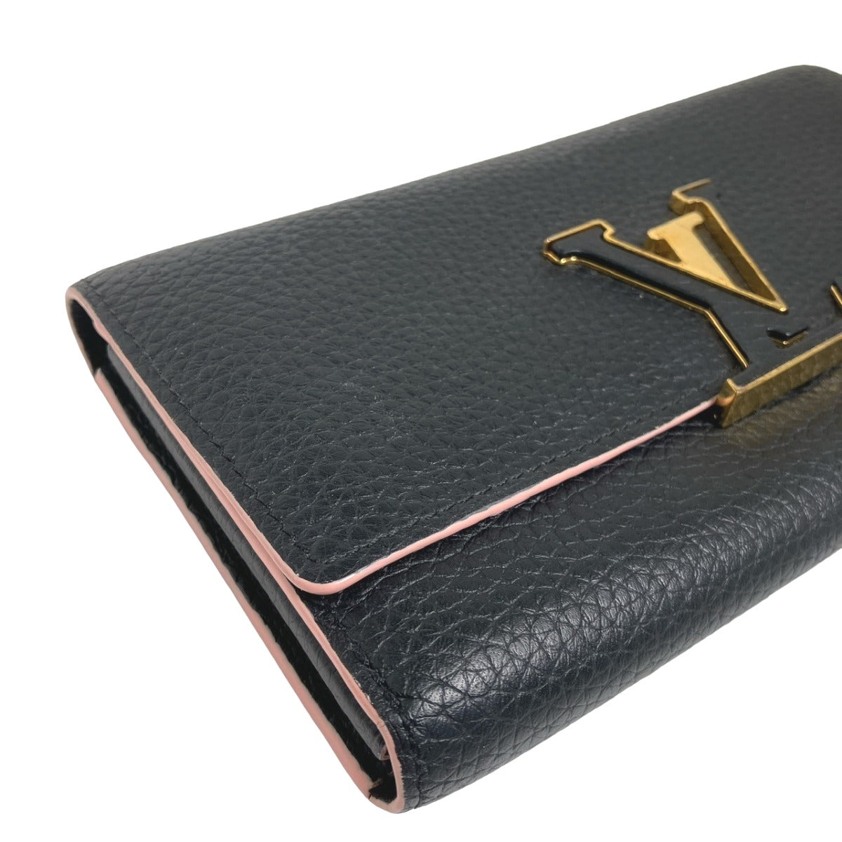 Louis Vuitton LOUIS VUITTON Long Wallet
 Bi-fold long wallet Taurillon Portefeuille Capucines Taurillon Clemence M67663 Black LV
 [SS]
 【second hand】 