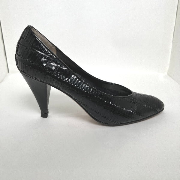 POLLINI pumps
 VERO CUOIO Crocodile Embossed Black [SS]
 【second hand】 