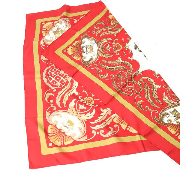 HERMES Scarf
 Carré 90 Cheval Jurc Turkish Horse Silk Carré 90 Red [SS]
 【second hand】 