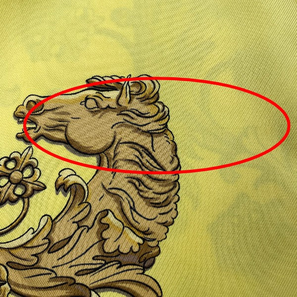 HERMES Scarf
 Scarf Carre 90 SPRINGS Silk Carre 90 Yellow [SS]
 【second hand】 