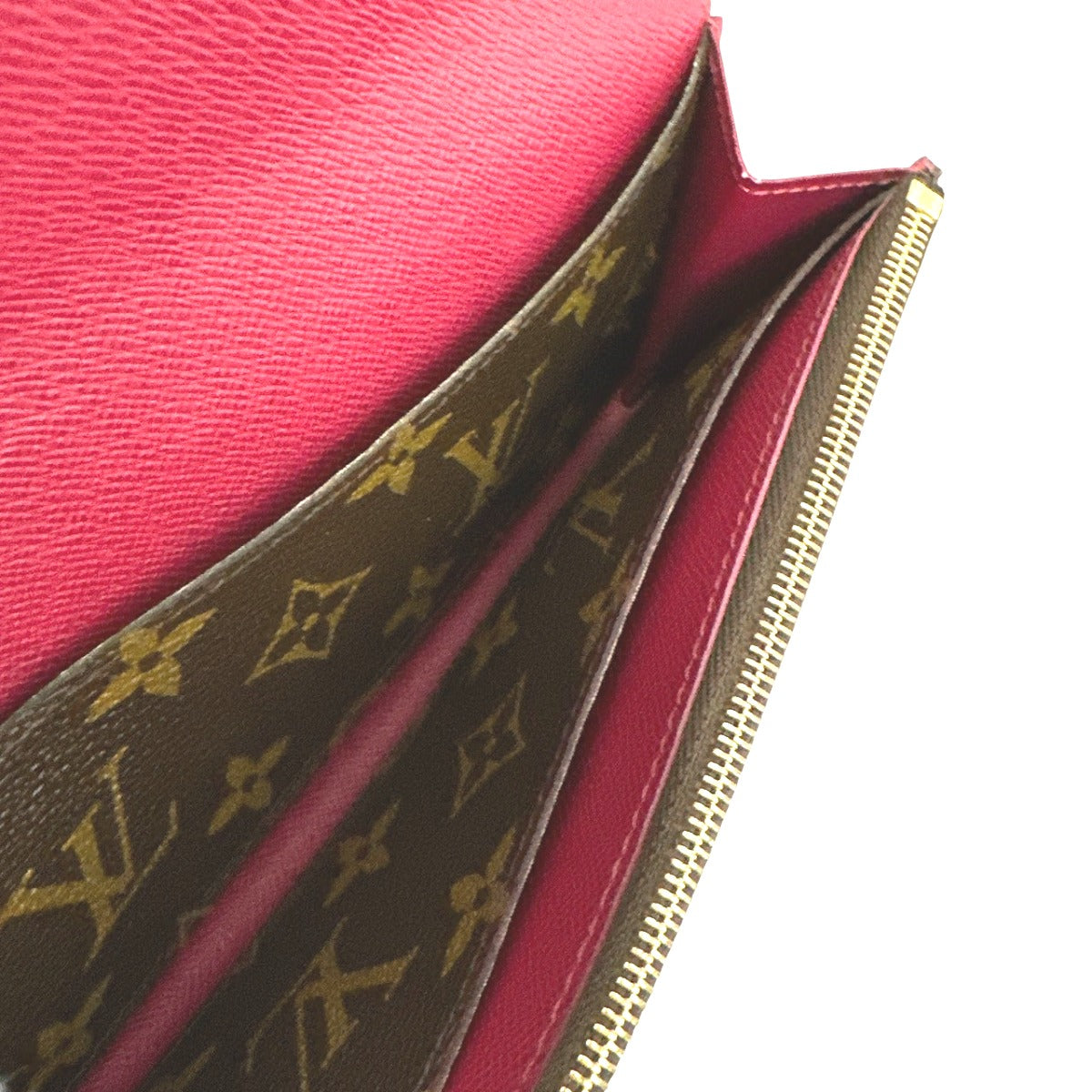 Louis Vuitton LOUIS VUITTON Long Wallet
 Fuchsia Monogram Emily Wallet Monogram Canvas M60697 Brown LV
 [SS]
 【second hand】 