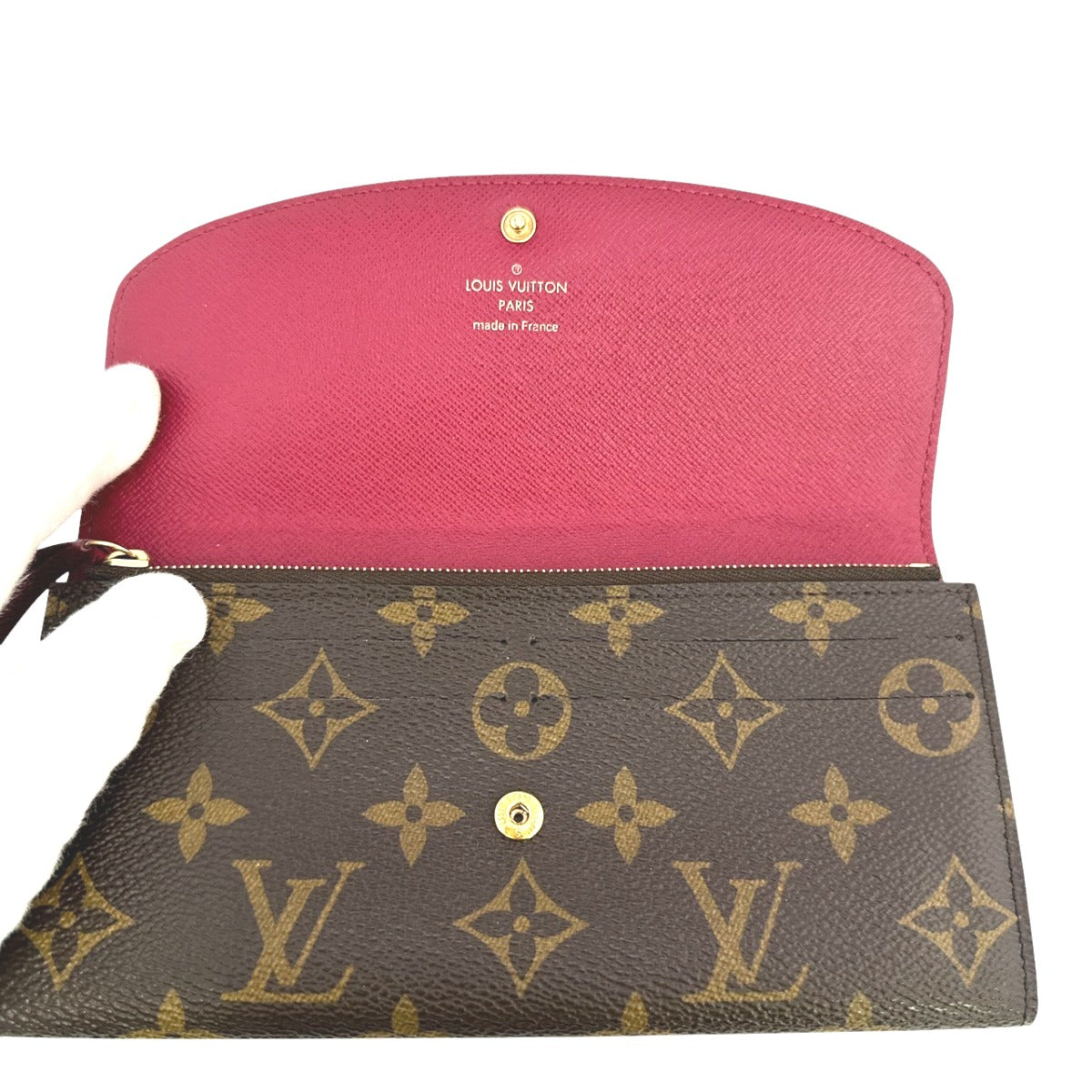 Louis Vuitton LOUIS VUITTON Long Wallet
 Fuchsia Monogram Emily Wallet Monogram Canvas M60697 Brown LV
 [SS]
 【second hand】 