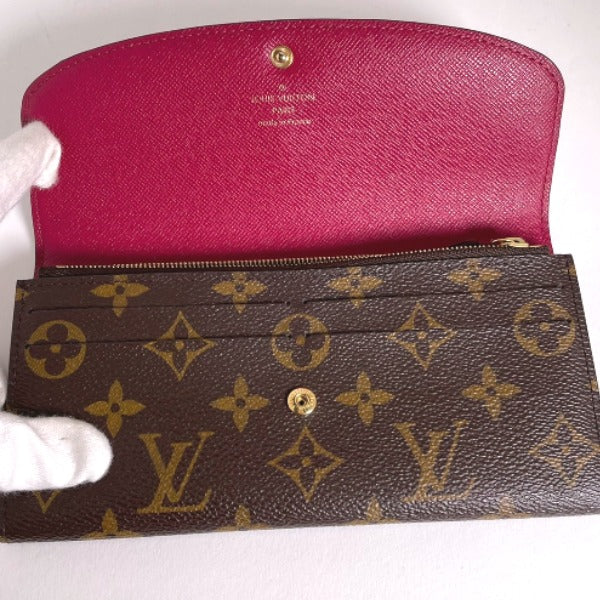 Louis Vuitton LOUIS VUITTON Long Wallet
 Fuchsia Monogram Emily Wallet Monogram Canvas M60697 Brown LV
 [SS]
 【second hand】 