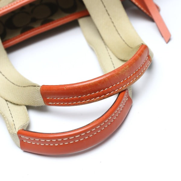 Coach tote bag
 Signature Canvas Shoulder Leather 8679 Orange [SS]
 【second hand】 