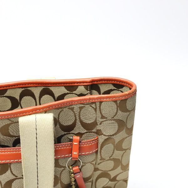 Coach tote bag
 Signature Canvas Shoulder Leather 8679 Orange [SS]
 【second hand】 