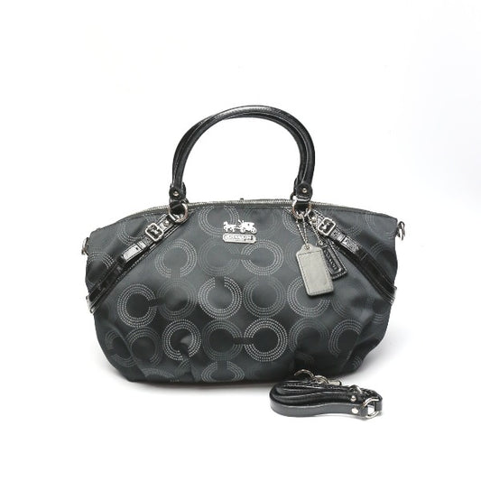 Coach shoulder bag
 Madison Dotted Op Art Sophia Canvas 2WAY Leather 16260 Black [SS]
 【second hand】 