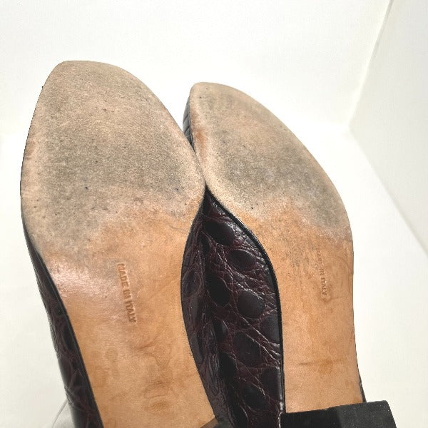 Salvatore Ferragamo Pumps
 Crocodile embossed 5 1/2 C wine red [SS]
 【second hand】 