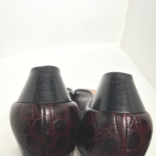 Salvatore Ferragamo Pumps
 Crocodile embossed 5 1/2 C wine red [SS]
 【second hand】 