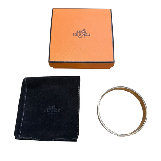エルメス HERMES バングル
 ブレスレット レザー GP レザー ピンク×ゴールド 【SS】
 【中古】