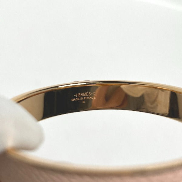 Hermes HERMES Bangle
 Bracelet Leather GP Leather Pink x Gold [SS]
 【second hand】 