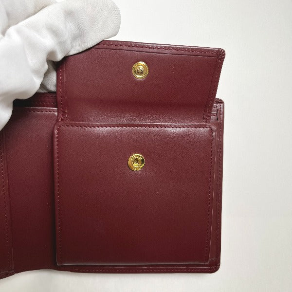 CARTIER Bi-fold wallet
 
Compact wallet with coin purse, leather, wine red [SS]
 【second hand】 